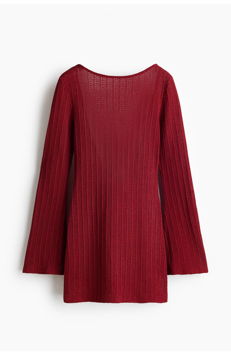 H&M Boat-neck Beach Dress, Alternate, color, Dark Red
