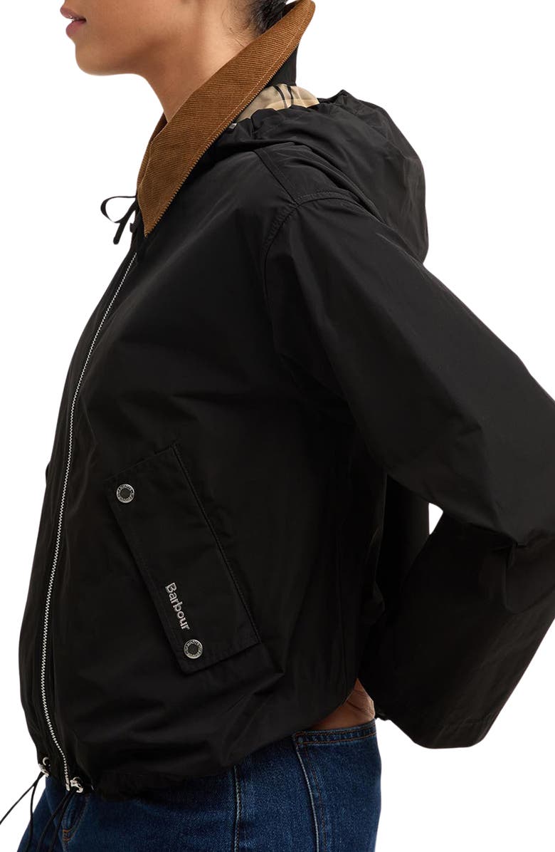 Barbour Weaver Water Repellent Hooded Jacket, Alternate, color, Black/ Dress