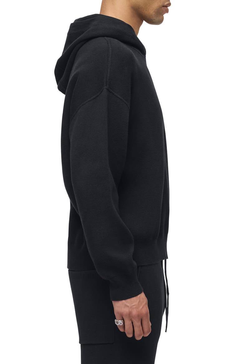 Cotton & Cashmere Double Knit Hoodie, Alternate, color, PITCH BLACK