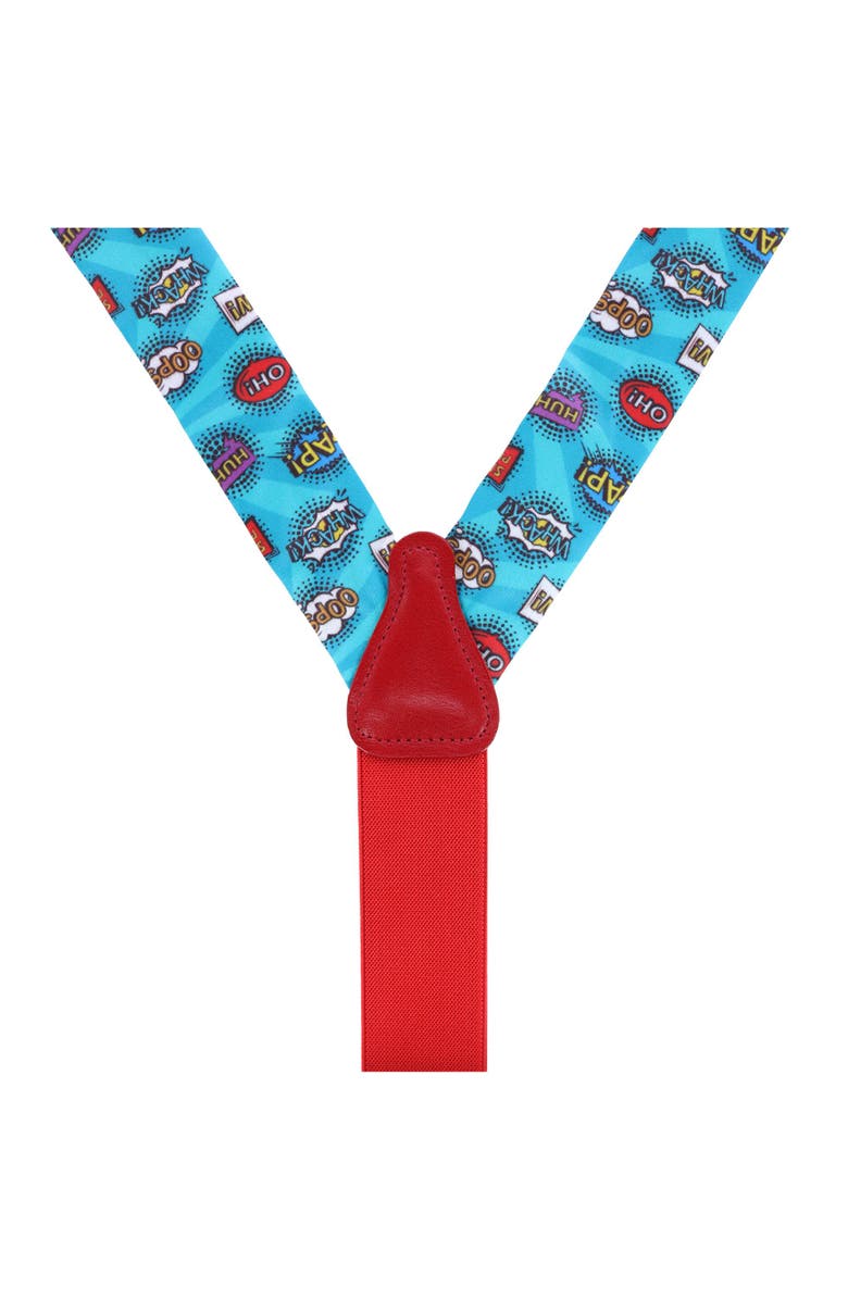 Trafalgar Thought Bubbles Silk Button End Suspenders, Alternate, color,