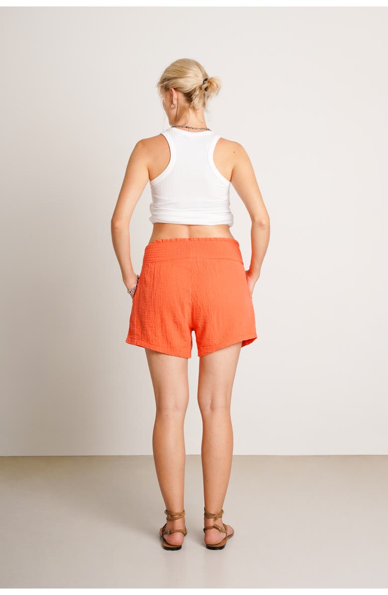 Nom Maternity The Easy Smocked Maternity Shorts, Alternate, color, Black