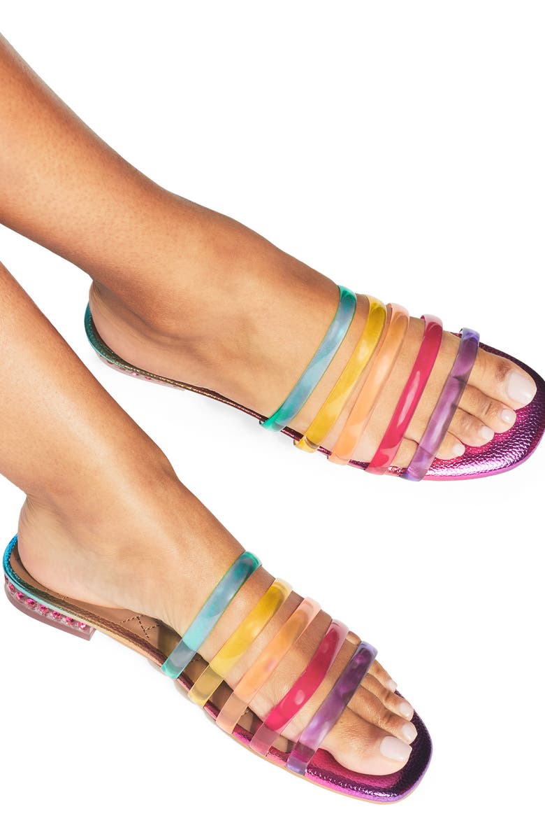 Kurt Geiger London Maddison Slide Sandal, Alternate, color, Rainbow Multi