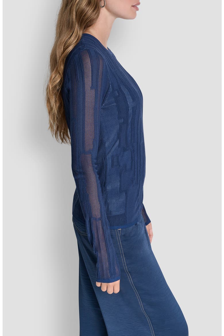 Mix Stitch Top, Alternate, color, HUDSON BLUE/LIBERTY SKY