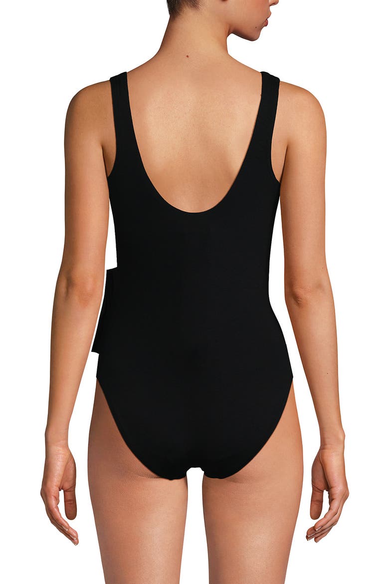 D-Cup Side Tie Wrap One Piece Swimsuit, Alternate, color, Black