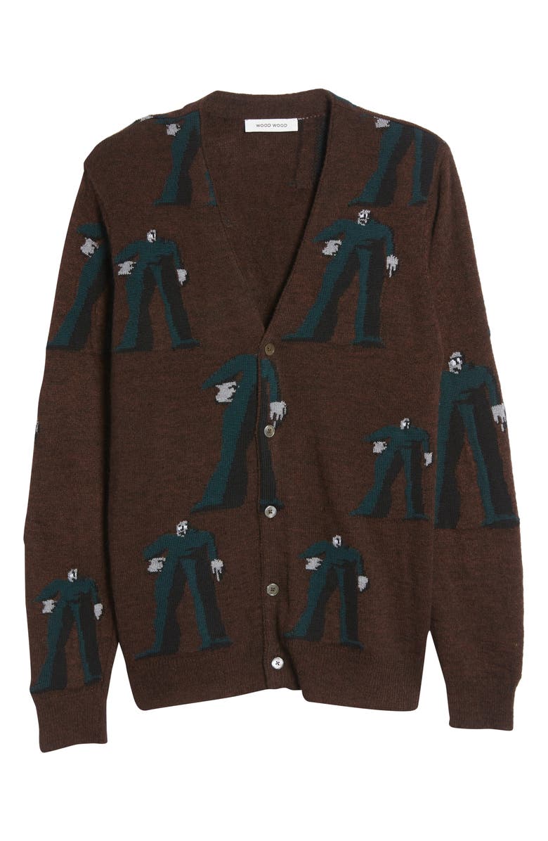 Wood Wood Kalle Jacquard Cardigan, Alternate, color, 