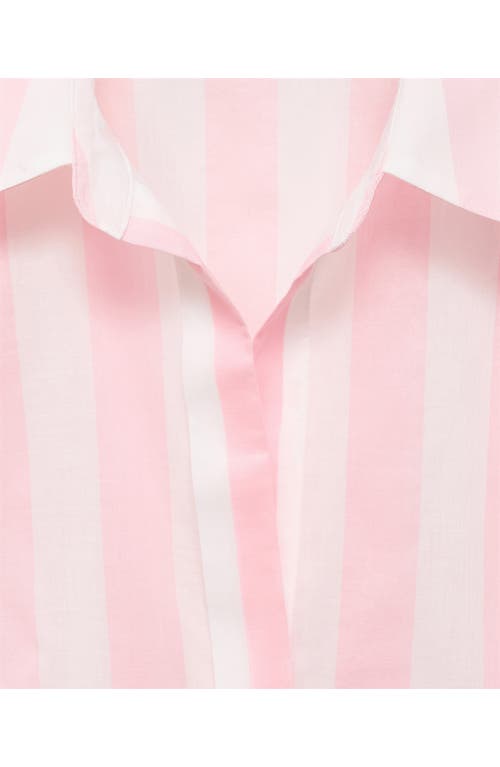 Mango Striped Cotton Shirt Pastel Pink In Pink