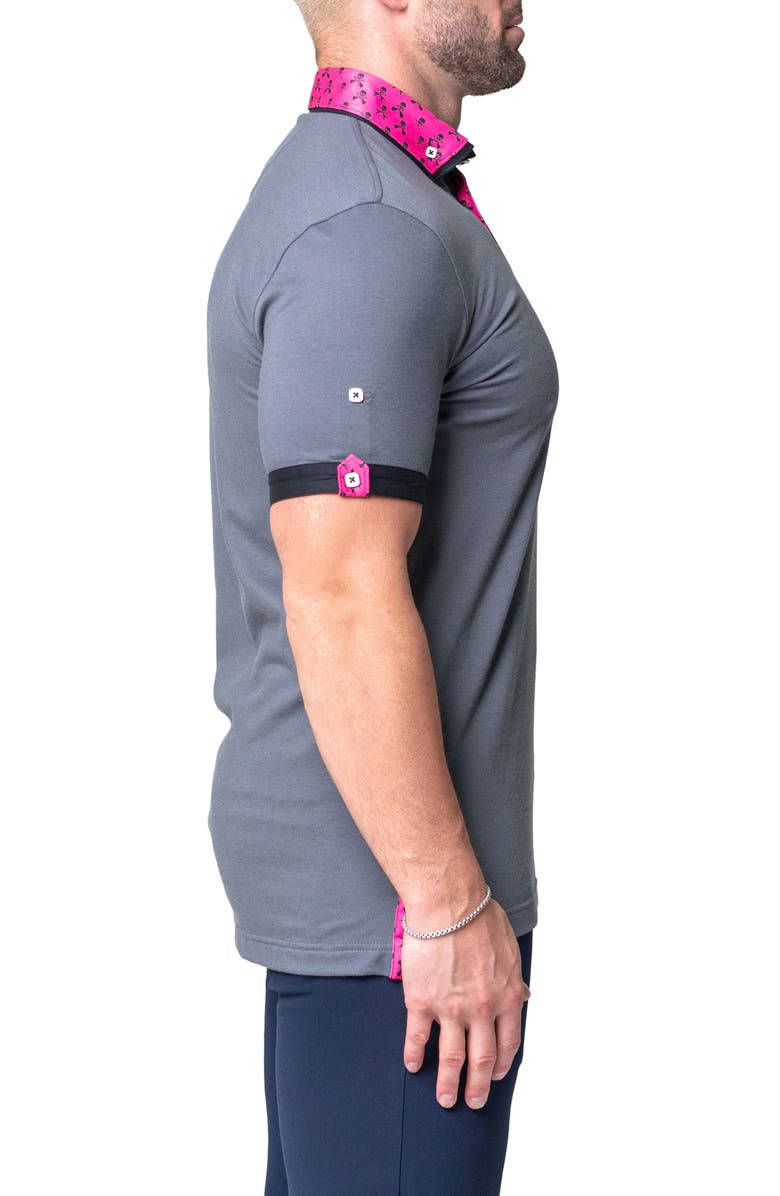 Maceoo Mozartsolid Crossbone Grey Jersey Polo, Alternate, color, Grey
