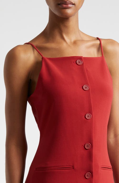 Staud Una Tailored Midi Dress In Rouge