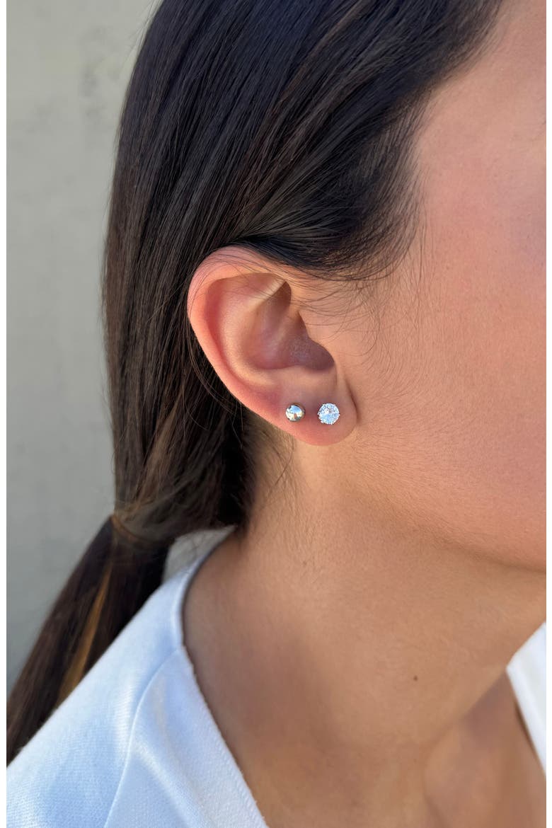 Set of 3 Assorted Studs and Hoop Earrings, Alternate, color, SILVER