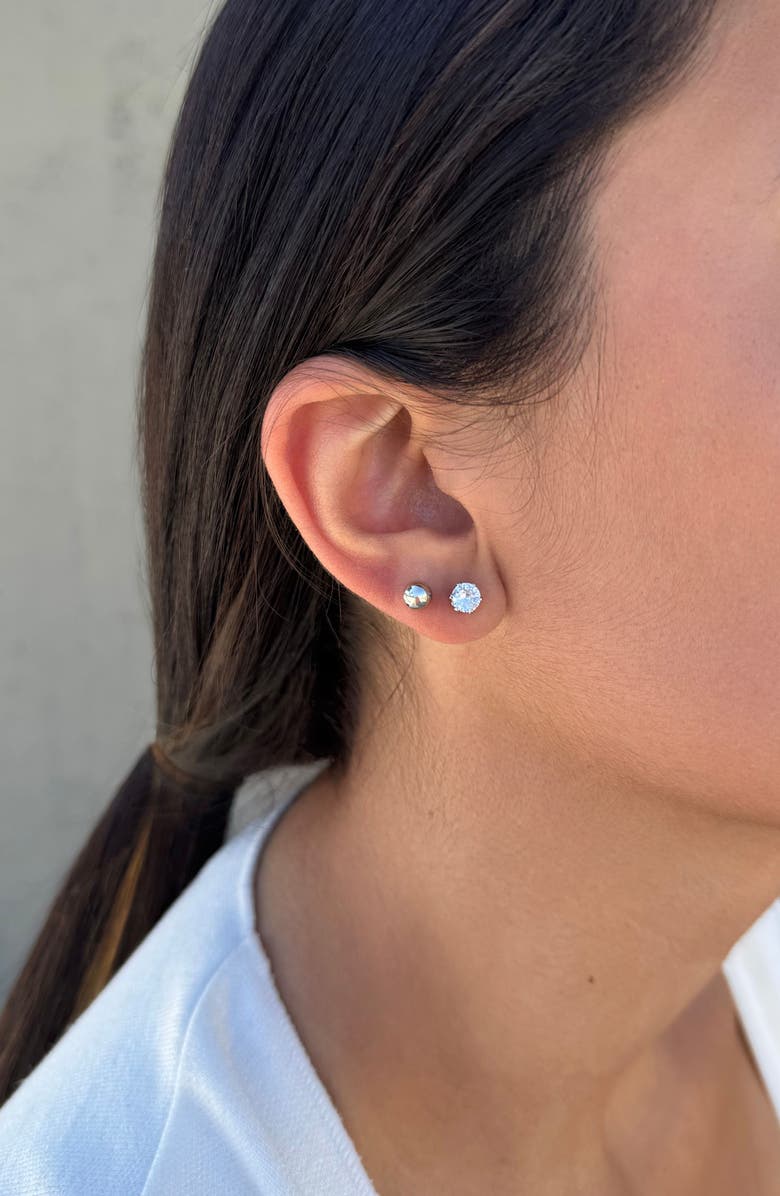 Adornia Set of 3 Assorted Studs and Hoop Earrings, Alternate, color, Silver