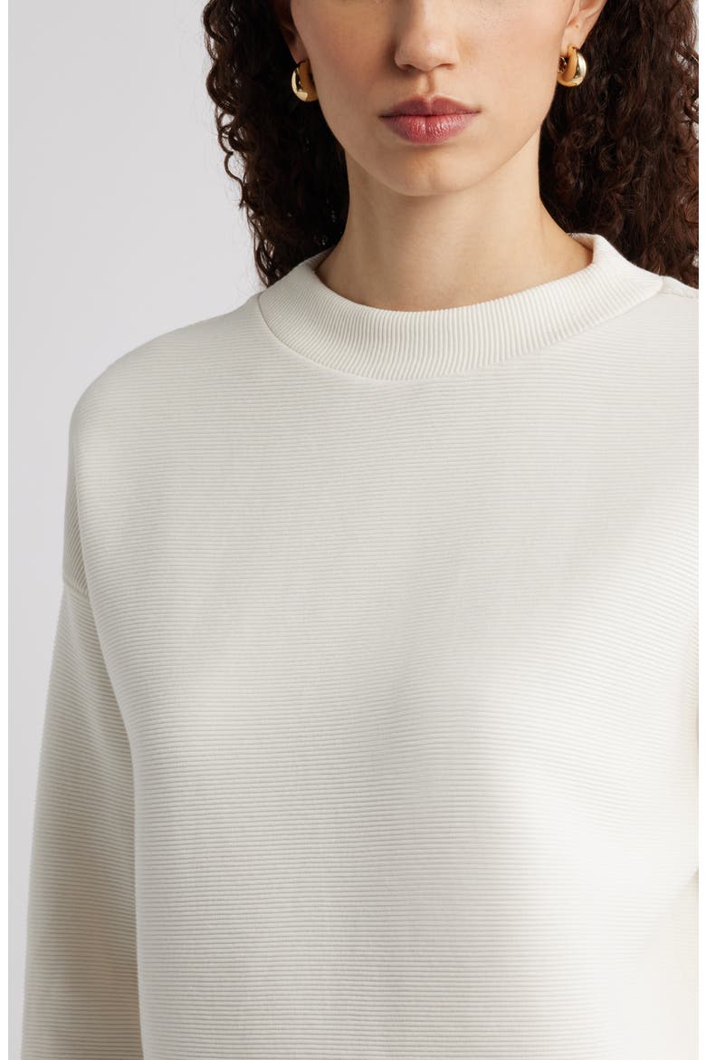 Ottoman Knit Mock Neck Sweatshirt, Alternate, color, WHITE HOT