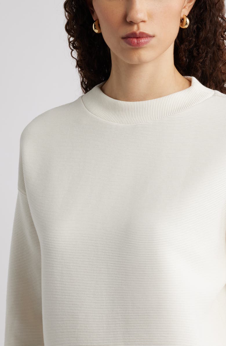 Caslon<sup>®</sup> Ottoman Knit Mock Neck Sweatshirt, Alternate, color, White Hot
