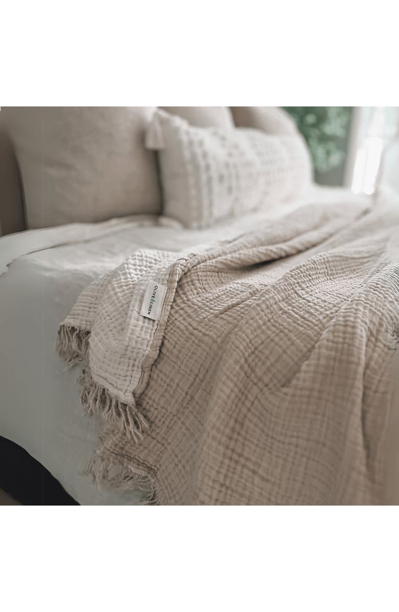 Olive & Linen Soho Supersoft Blanket, Alternate, color, 