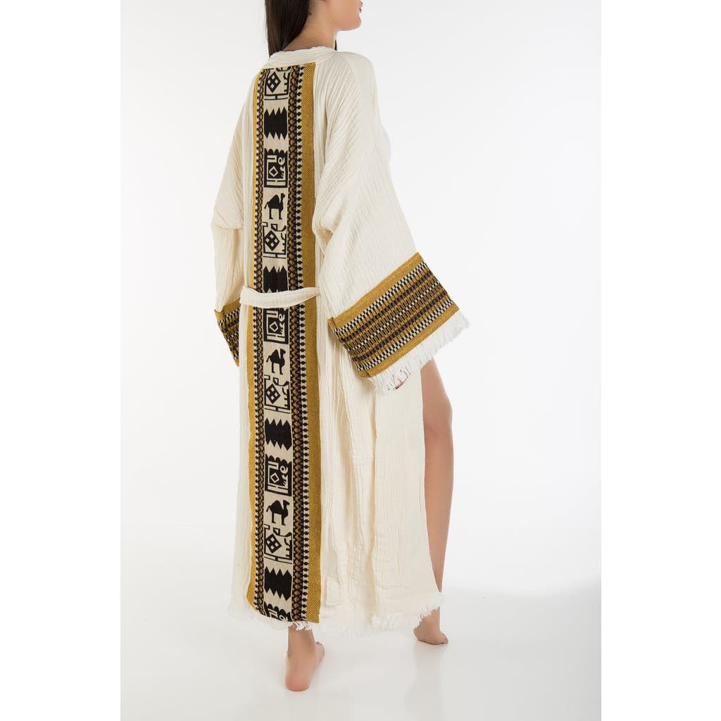 Forever & Always Shoes Kaia Emroidered Sleeve Handmade Kimono In White 2