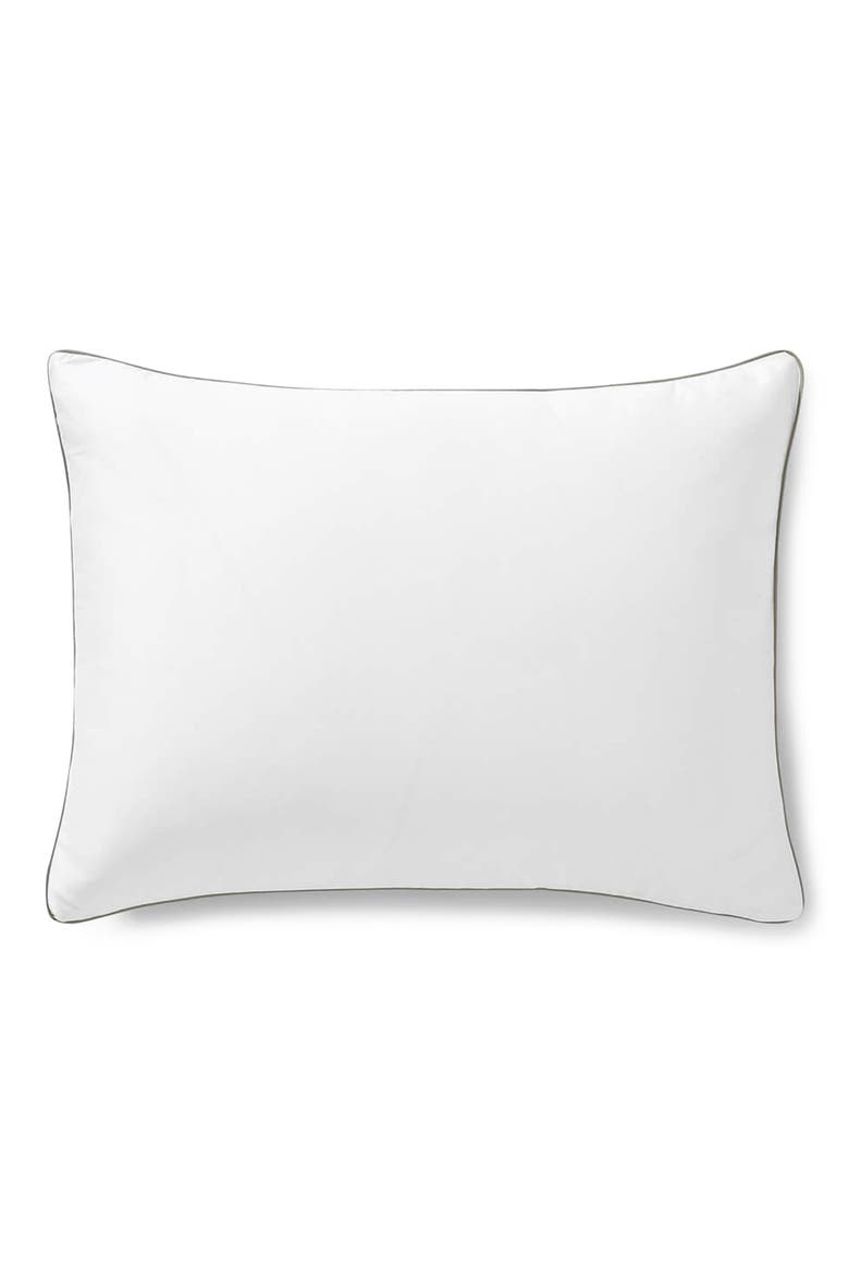Set of 2 Contrast Piping Shams, Main, color, WHITE / BOULDER
