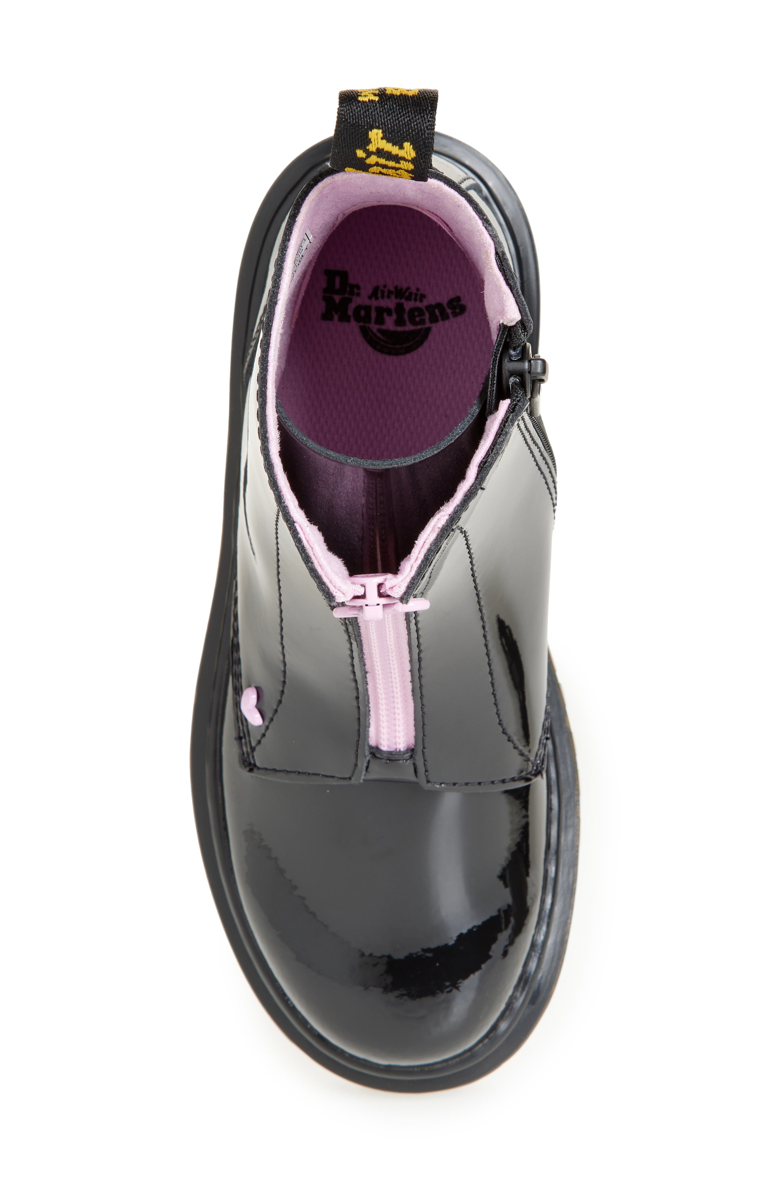 Dr. Martens Kids' Fusion Zip Boot, Alternate, color, Black And Pale Pink Lamper