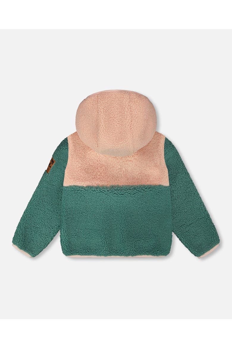 Girl Long Sleeve Fleece Jacket, Alternate, color, Light Pink Colorblock