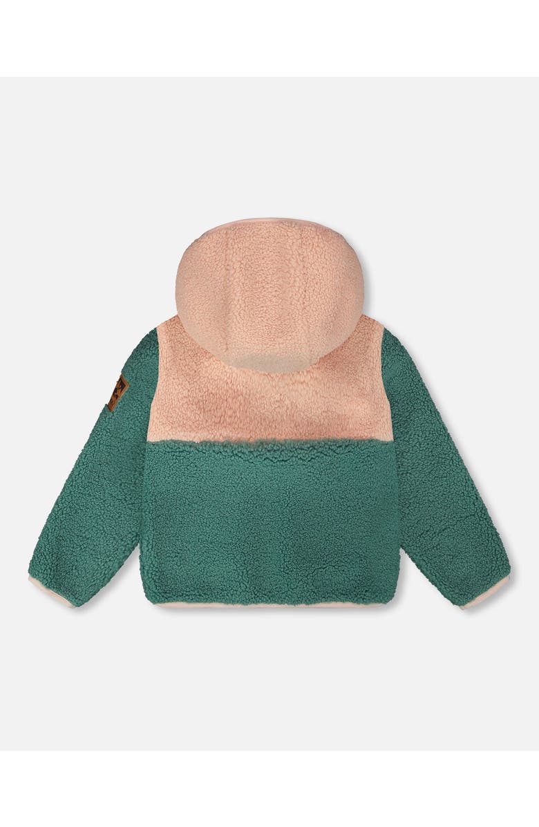 Deux par Deux Girl Long Sleeve Fleece Jacket, Alternate, color, Light Pink Colorblock