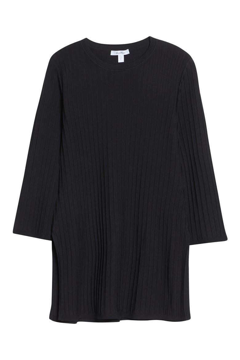 Pure Aderire Rib Tunic Top, Alternate, color, BLACK