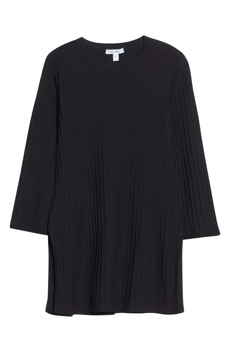 Max Mara Pure Aderire Rib Tunic Top, Alternate, color, Black