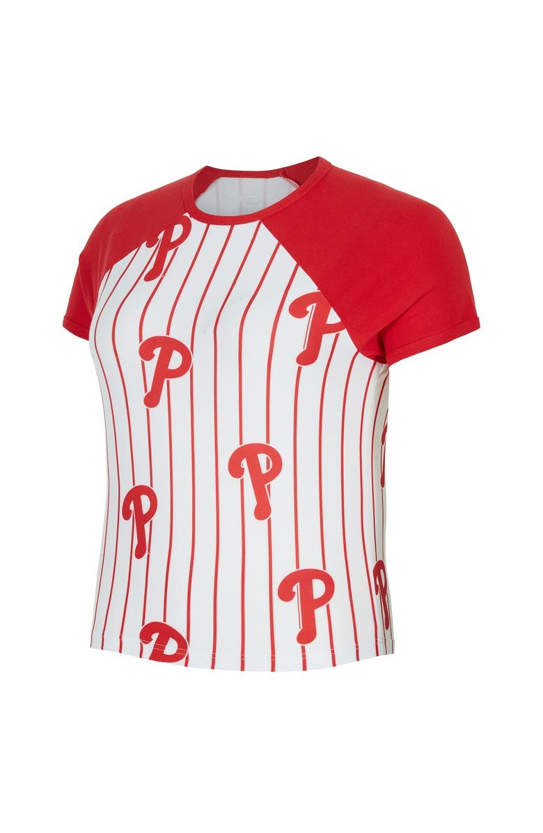 CONCEPTS SPORT Women's Concepts Sport White Philadelphia Phillies Outbound Pinstripe Raglan T-Shirt, Alternate, color, White