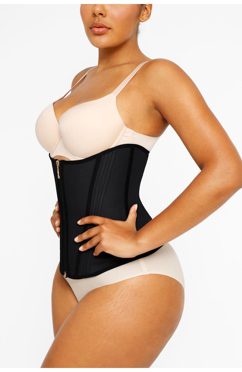 Shapellx Core Control Latex Waist Trainer, Alternate, color, Jet Black