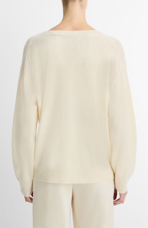 Shop Vince Cashmere & Silk V-neck Sweater In Vanille