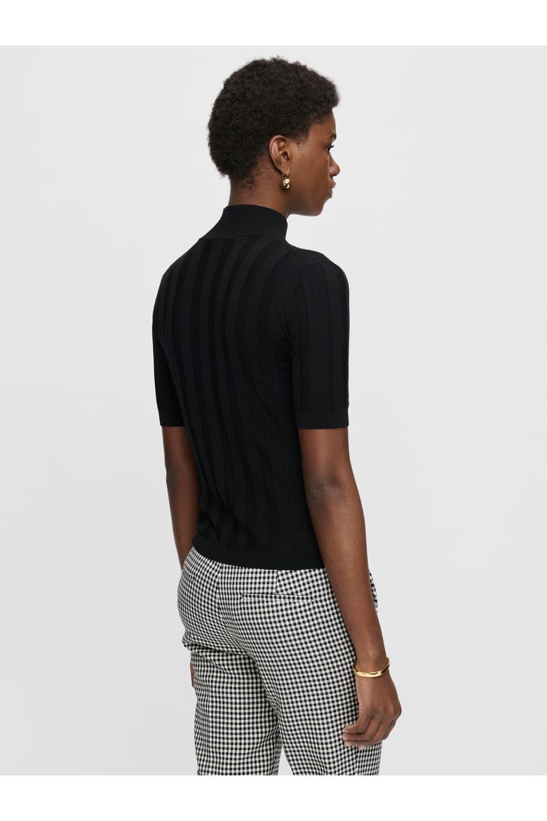 Jordyn Short sleeve mockneck sweater, Alternate, color, Black