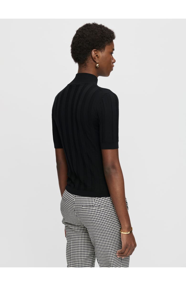 Callas Milano Jordyn Short sleeve mockneck sweater, Alternate, color, Black