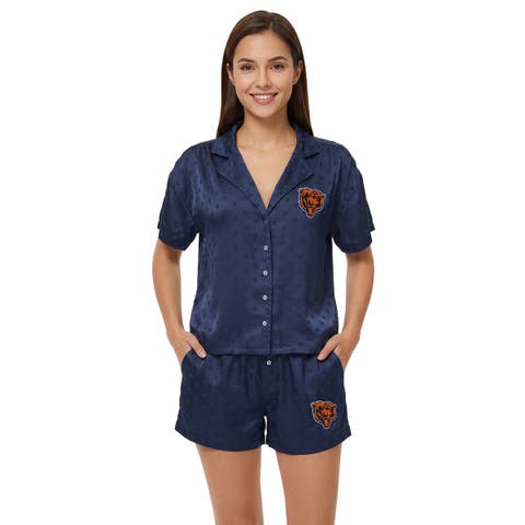 Women's Concepts Sport  Navy Chicago Bears Wink Dot Satin Jacquard Sleep Set