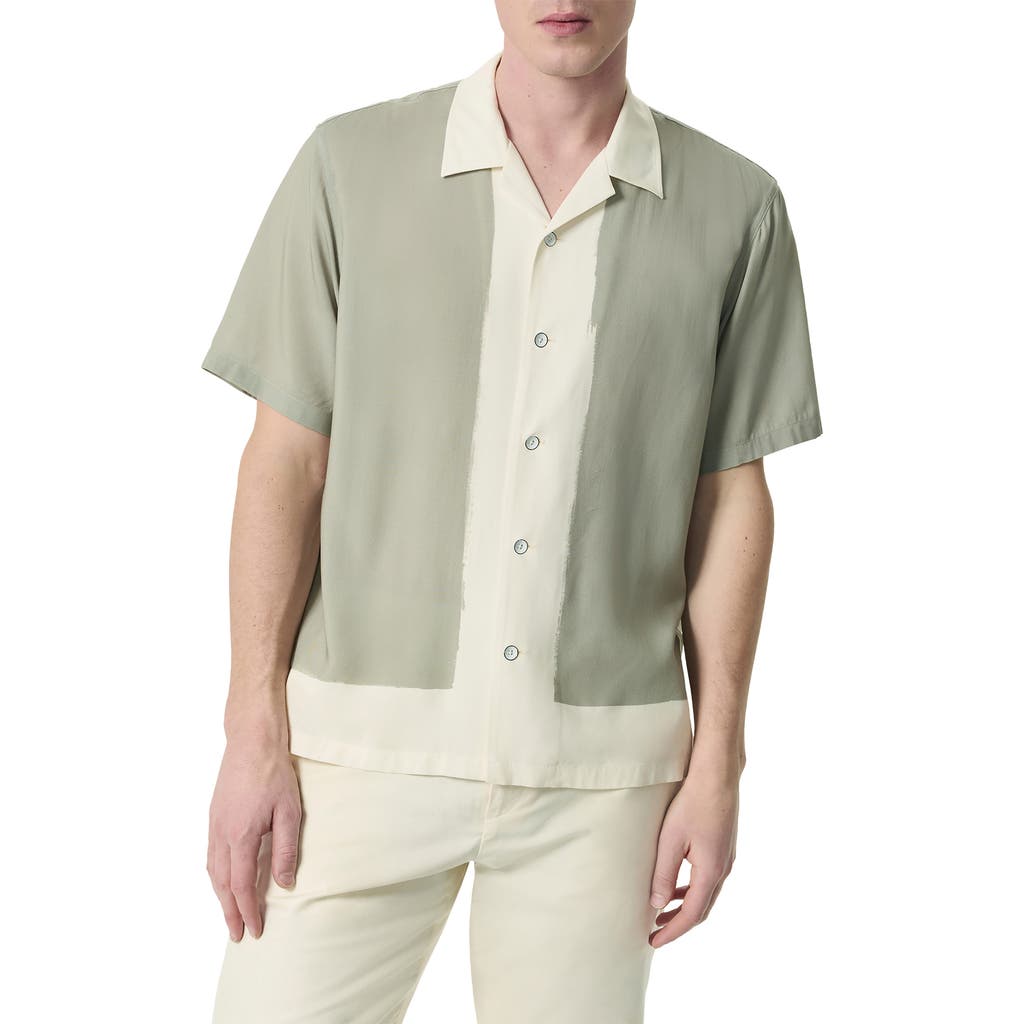 Rag & Bone Avery Painterly Print Relaxed Fit Camp Shirt In Tan Anthon