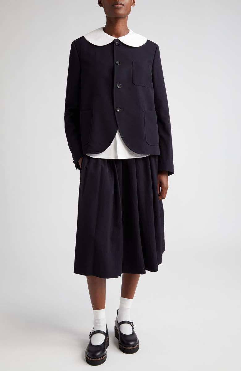 Comme des Garçons Girl Floral Appliqué Cotton Broadcloth Button-Up Shirt, Alternate, color, 