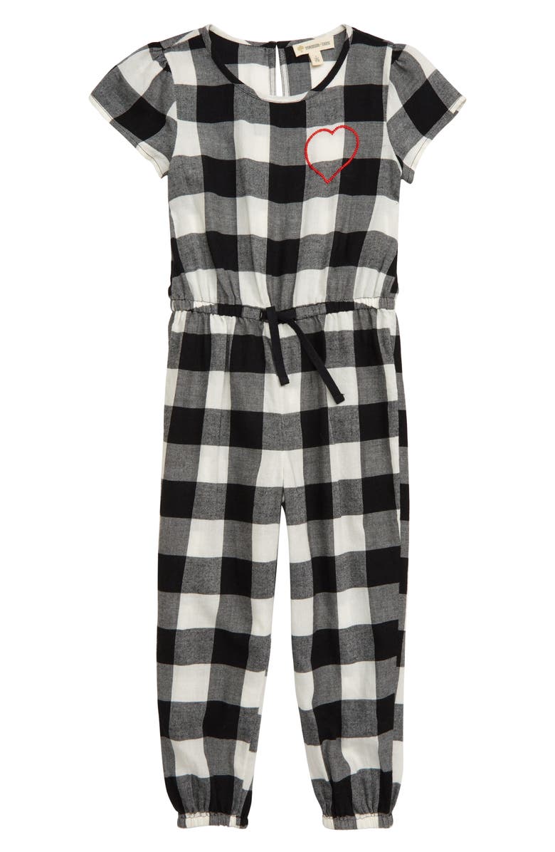 Tucker + Tate Embroidered Plaid Romper, Main, color, 