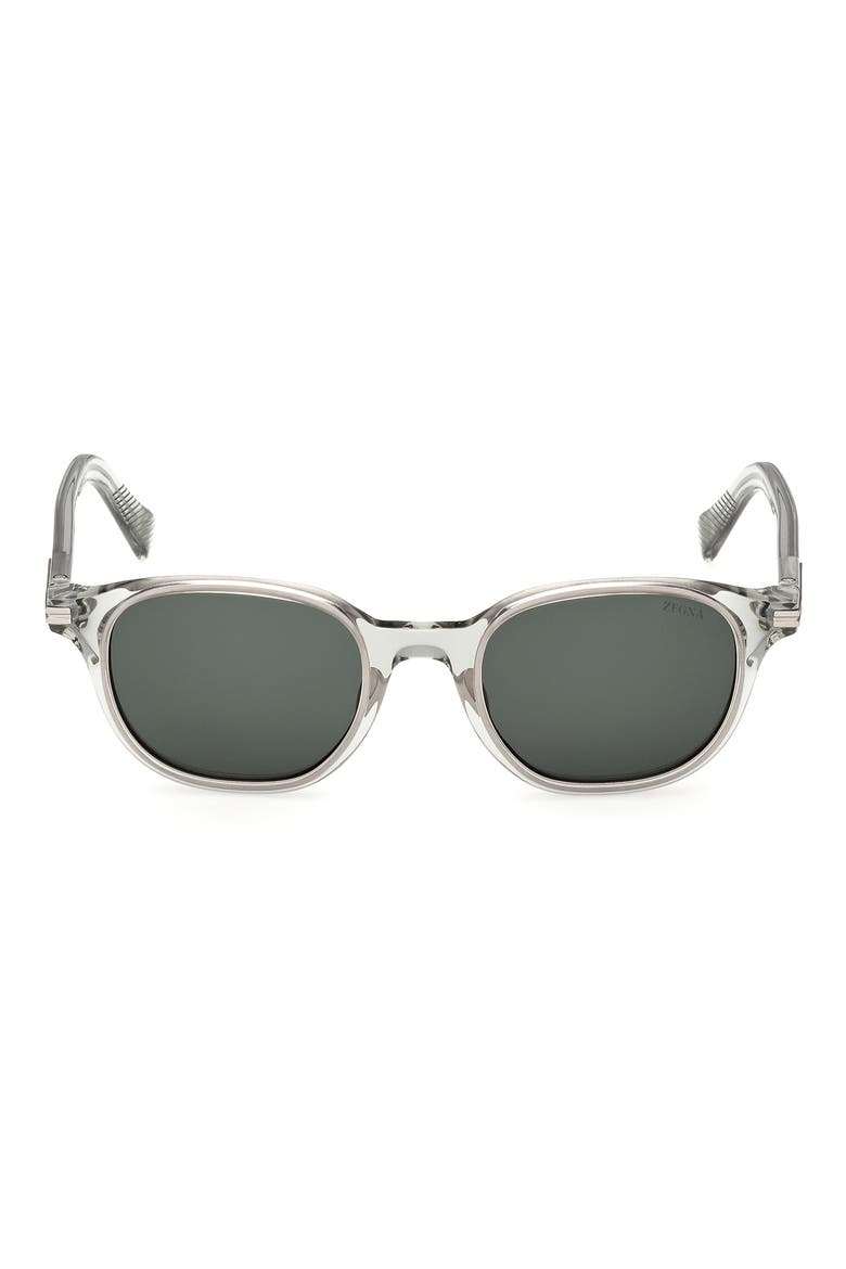 50mm Round Sunglasses, Main, color, TRANSP LIGHT GREEN / GREEN