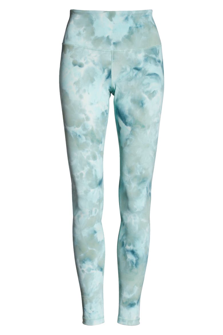 Spray Dye High Waist Leggings, Alternate, color, GREEN TOPIARY