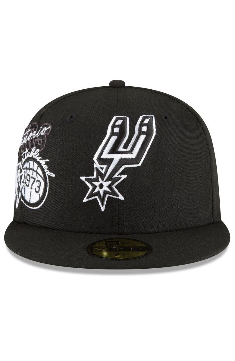 New Era Men's New Era Black San Antonio Spurs Back Half 59FIFTY Fitted Hat, Alternate, color, 