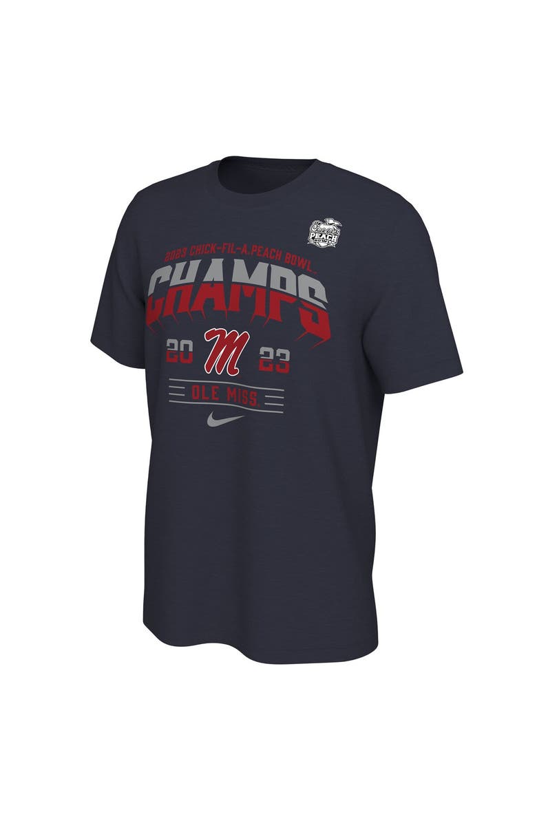 Nike Men's Nike Navy Ole Miss Rebels 2023 Peach Bowl Champions Locker Room T-Shirt, Alternate, color, 