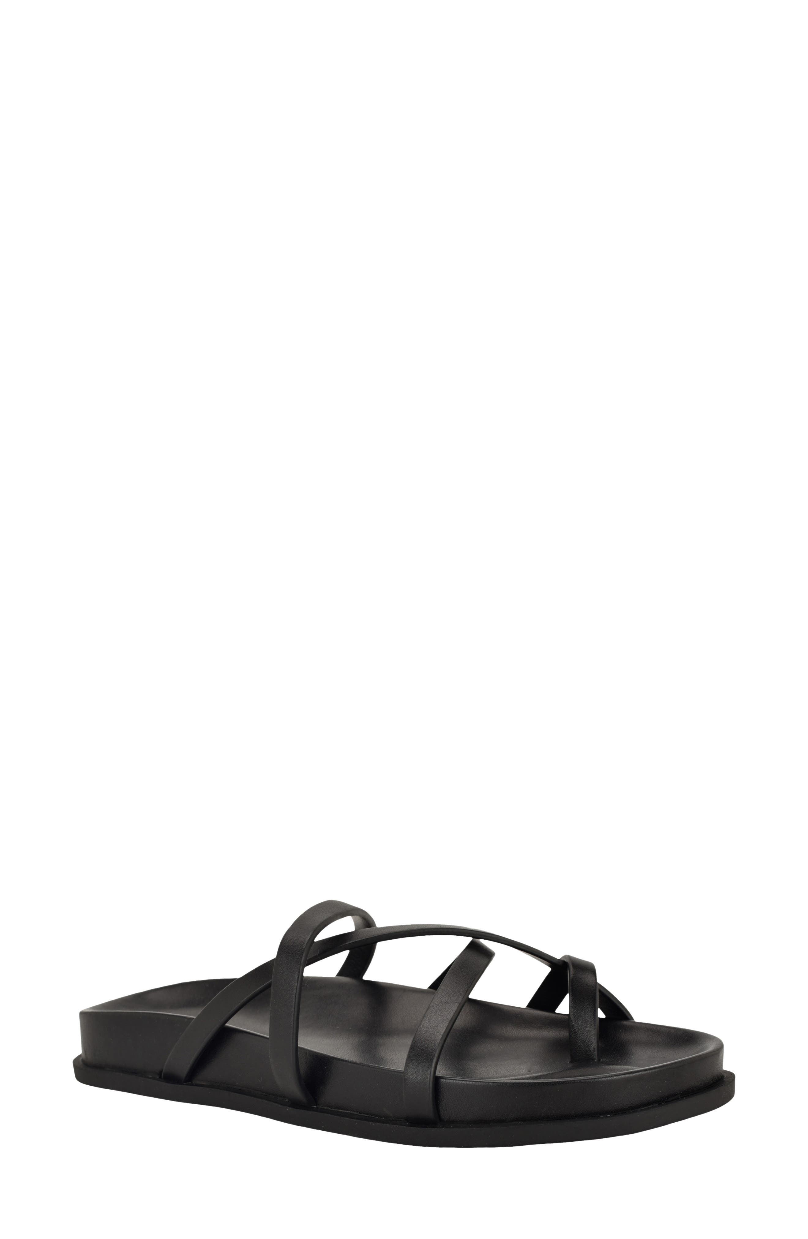 Calvin Klein Helden Toe Loop Sandal, Main, color, Black