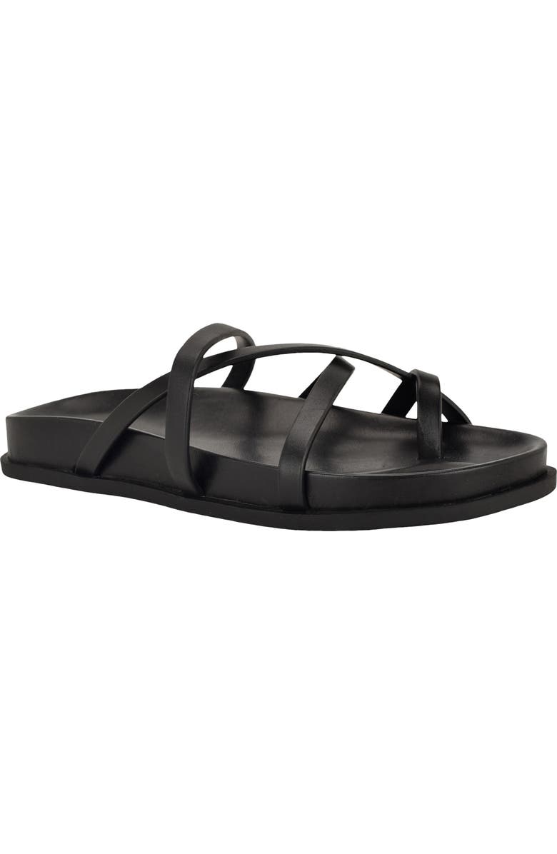 Calvin Klein Helden Toe Loop Sandal, Main, color, Black