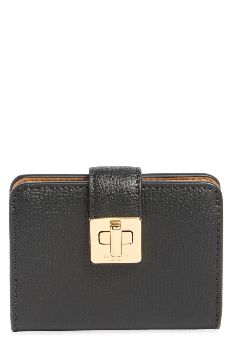 phoebe refined leather card case, Main, color, BLACK