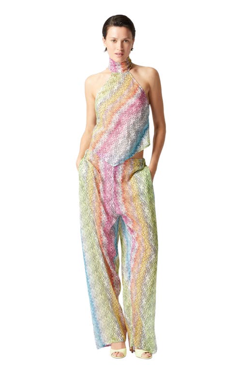 MISSONI MISSONI SLEEVELESS TURTLENECK TOP IN PRINTED COTTON AND SILK BLEND