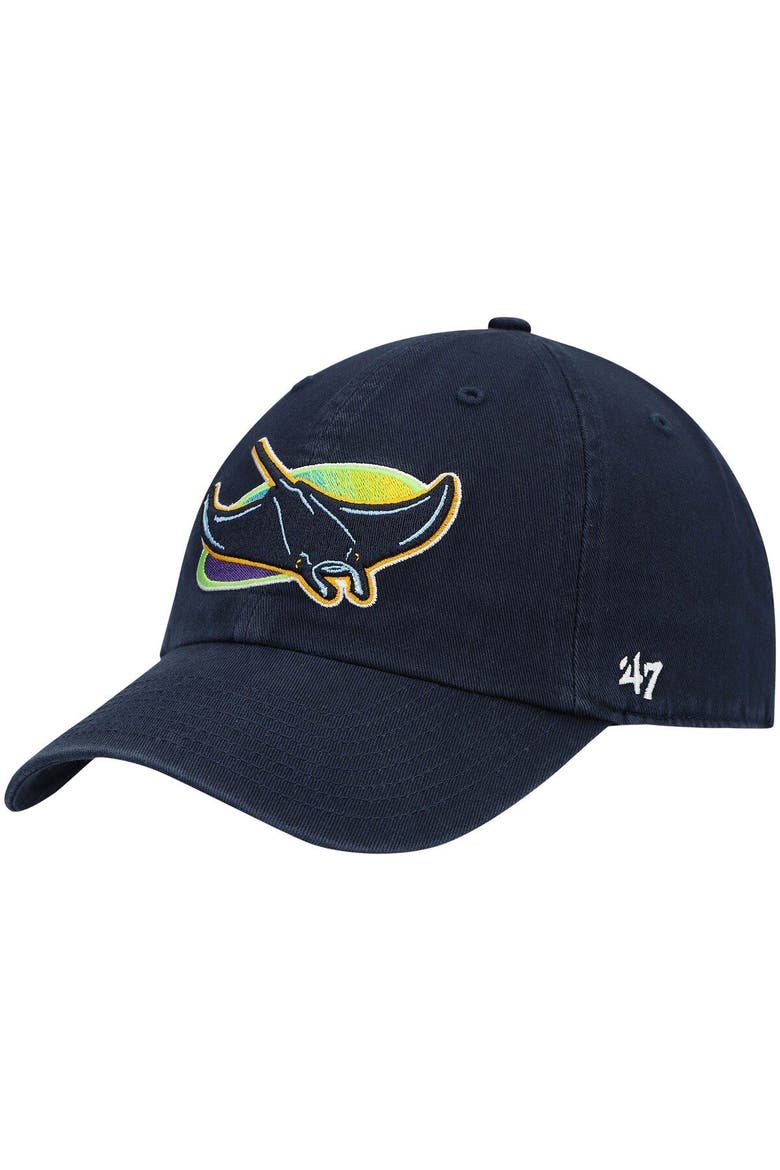 Men's '47 Navy Tampa Bay Rays Clean Up Adjustable Hat, Main, color, Navy
