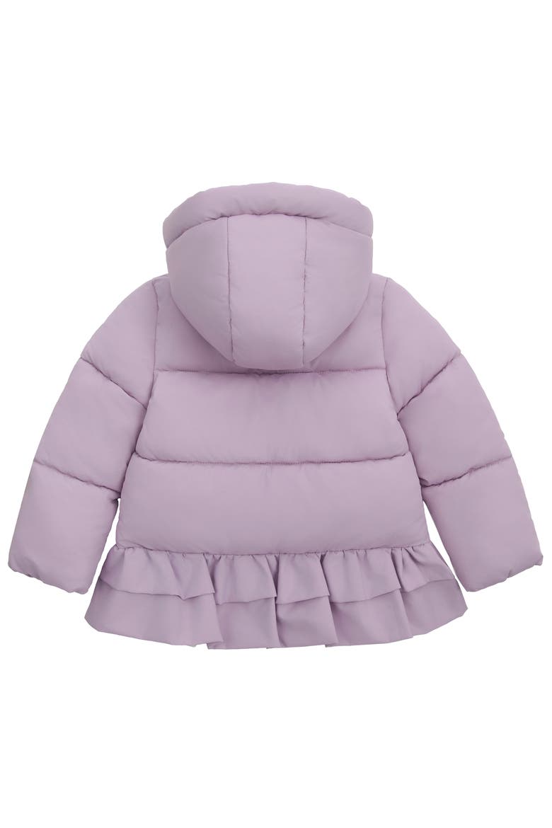 Kids' Rosie Fleece Lined Ruffle Puffer Coat, Alternate, color, Purple