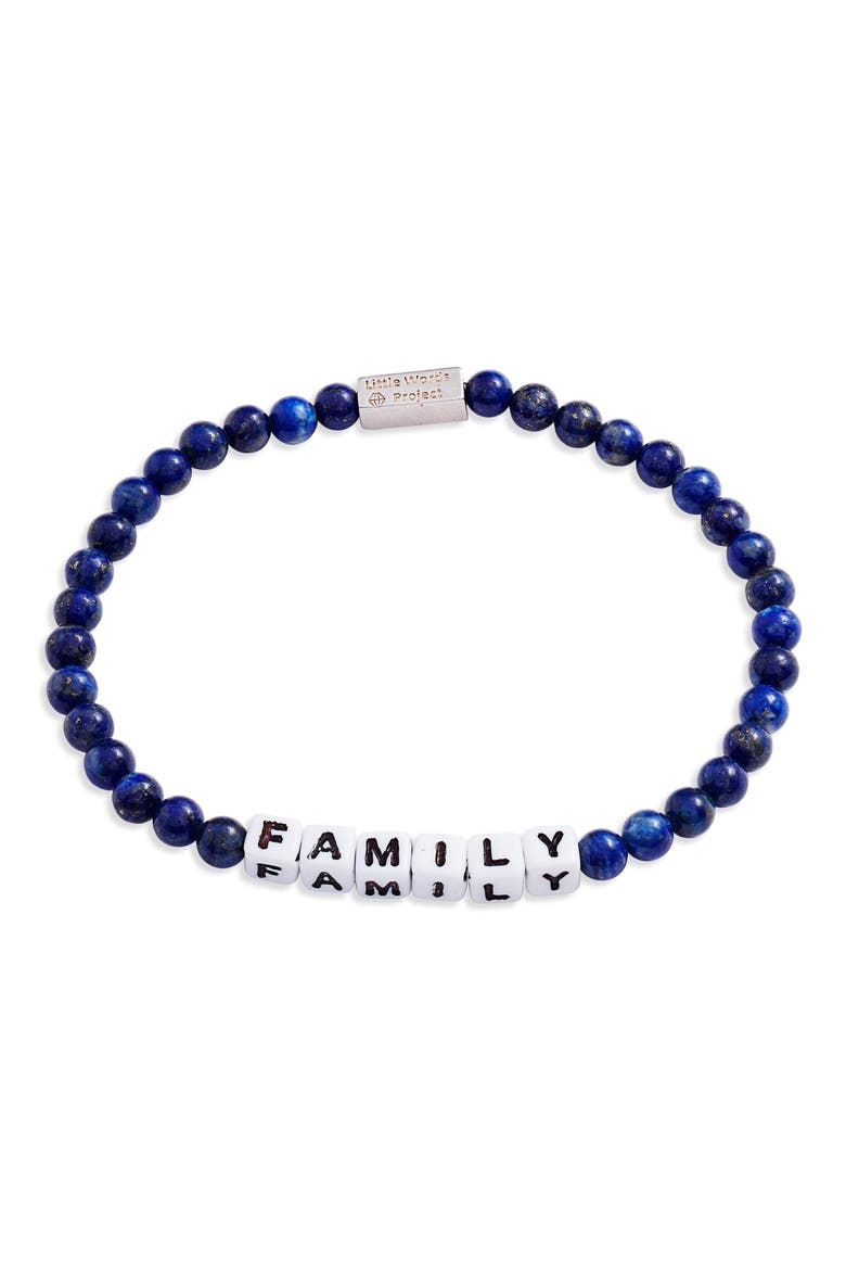 Family Beaded Stretch Bracelet, Main, color, LAPIS