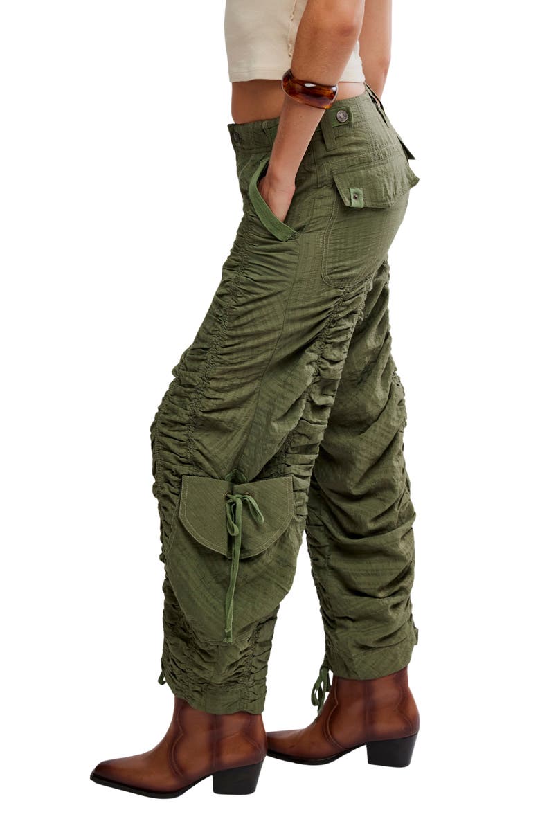 Free People Scorpio Ruched Pants, Alternate, color, Lichen