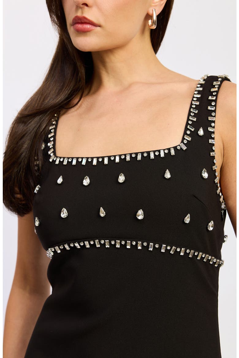 Serena Embellished Midi Dress, Alternate, color, BLACK