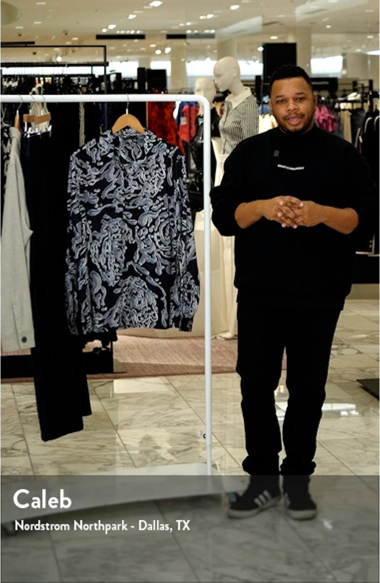 Relaxed Fit Metallic Button-Up Camp Shirt, sales video thumbnail