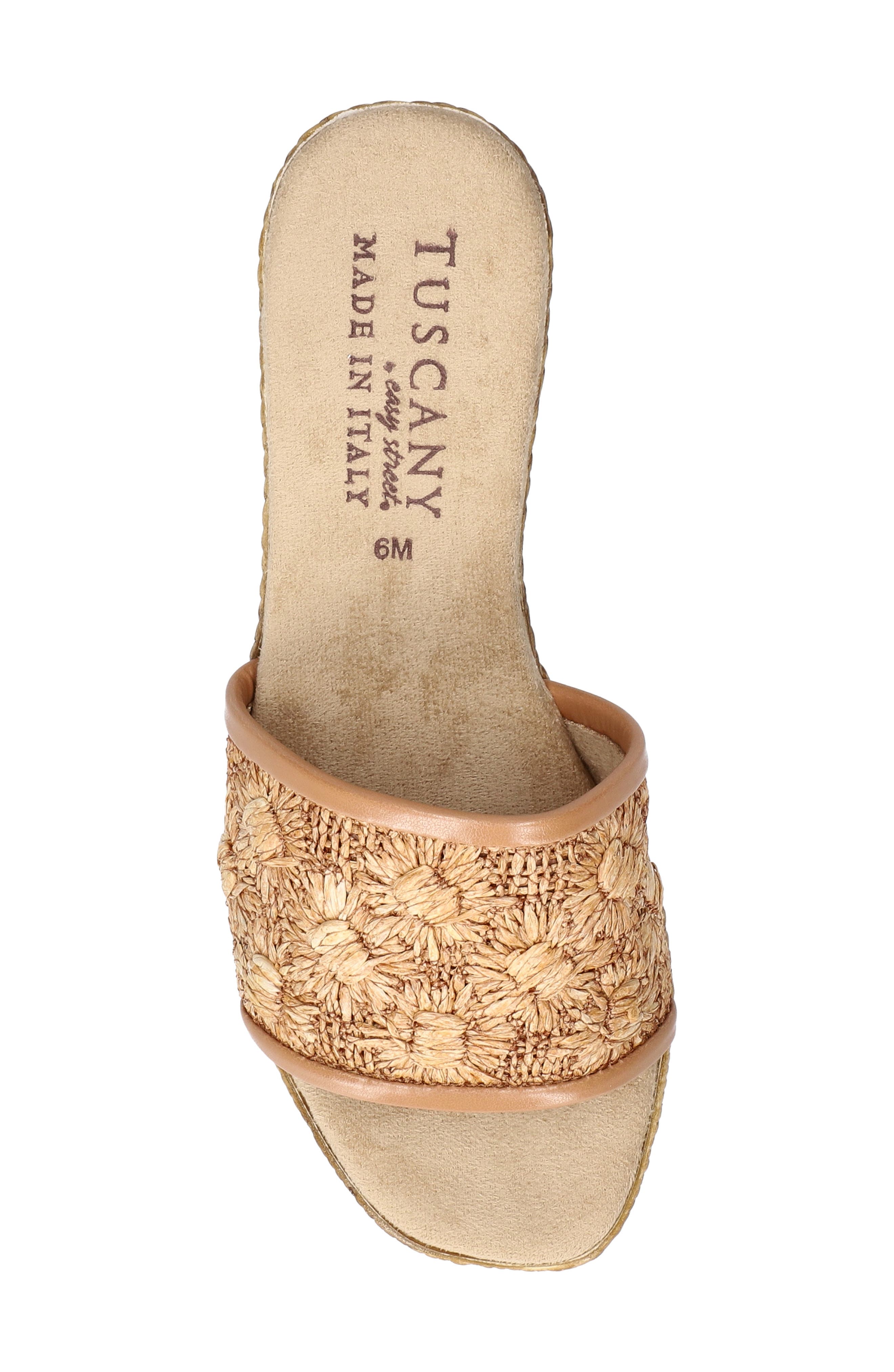 Ricci Espadrille Platform Wedge Slide Sandal, Alternate, color, NATURAL RAFFIA FLOWERS