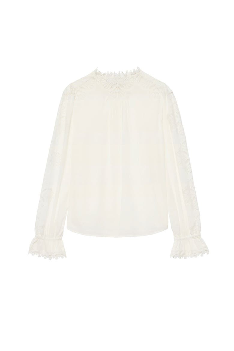 Cotton Embroidered Blouse, Alternate, color, Ivory