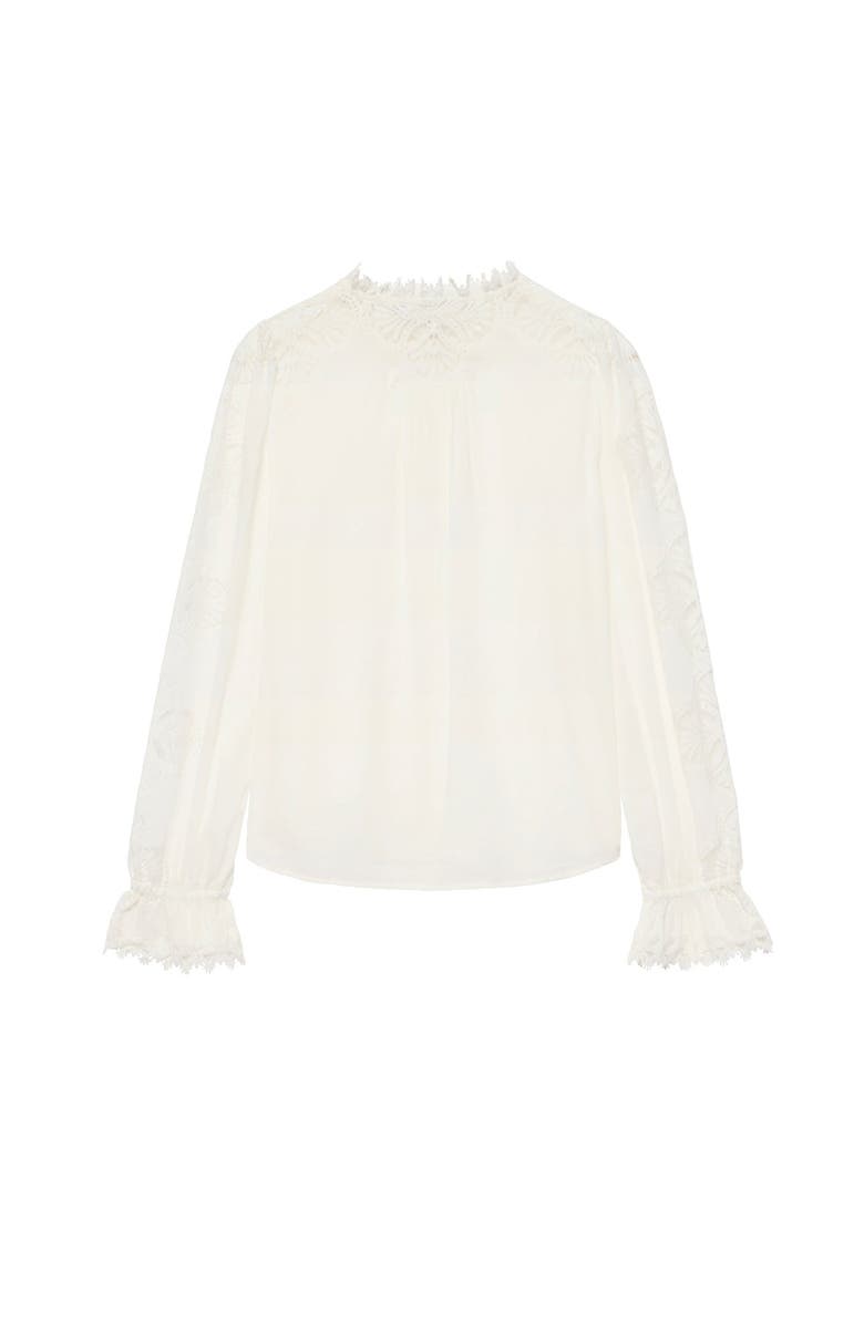 MINT VELVET Cotton Embroidered Blouse, Alternate, color, Ivory